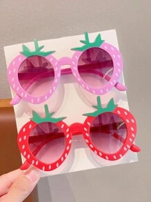 2/4件装儿童可爱草莓时尚眼镜，仅供卡片展示，不含运费 - 彩色 - 查看 14