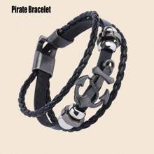 1 Stück Halloween Piraten Kostüm Zubehör Set: Piratenhut, Augenklappe, Fernrohr, Maske, Ohrringe, Haken, Weihnachten - Verschiedenfarbig - Übersicht 7