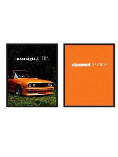 2 套金发音乐专辑帆布墙面艺术、Frank Ocean Channel ORANGE 专辑封面艺术、美学、ULTRA 专辑海报墙面装饰、嘻哈音乐印刷品客厅墙面艺术、说唱歌手音乐卧室墙面艺术、无框