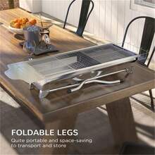 41" X 27" Portable Stainless Steel Charcoal Grill, Foldable BBQ For Camping, Garden, Backyard Parties, Picnics, And Outdoor Cooking - 銀色 - 查看 7