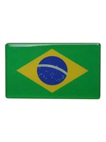 Pair Of Resin Minas Gerais And Brazil Flag Stickers - 彩色 - 查看 2