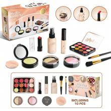 Children's Pretend Play Makeup Set, Girls Toy Makeup Kit With Lipstick, Eyeshadow, Comb