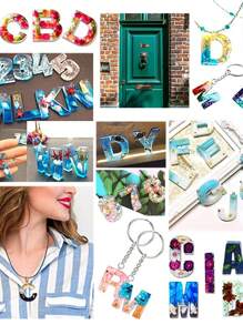 Alphabet Silicone Resin Casting Molds Kit, Reversed Letters & Numbers Epoxy Casting Molds With Pin Vise Set For DIY Making Keychain/House Number Resin Crafts