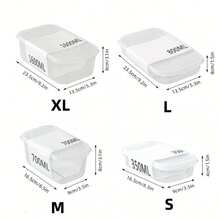 1 件带软盖的塑料食品储存容器，350/700/800/1600 毫升，午餐盒，食物准备容器 - 彩色 - 查看 2
