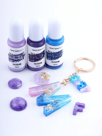 1 Pc 24 Colors Epoxy Resin Rhinestone Dust Glitter Pigment, DIY Craft Epoxy Resin Pigment, DIY Resin Art Jewelry, Concentrated UV Resin Colorant For Paint Jewelry Craft Casting