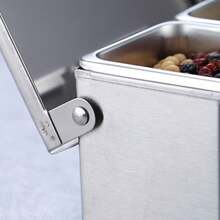 Stainless Steel Seasoning Container With Lid Storage Box Household Compartments - Silver - View 8