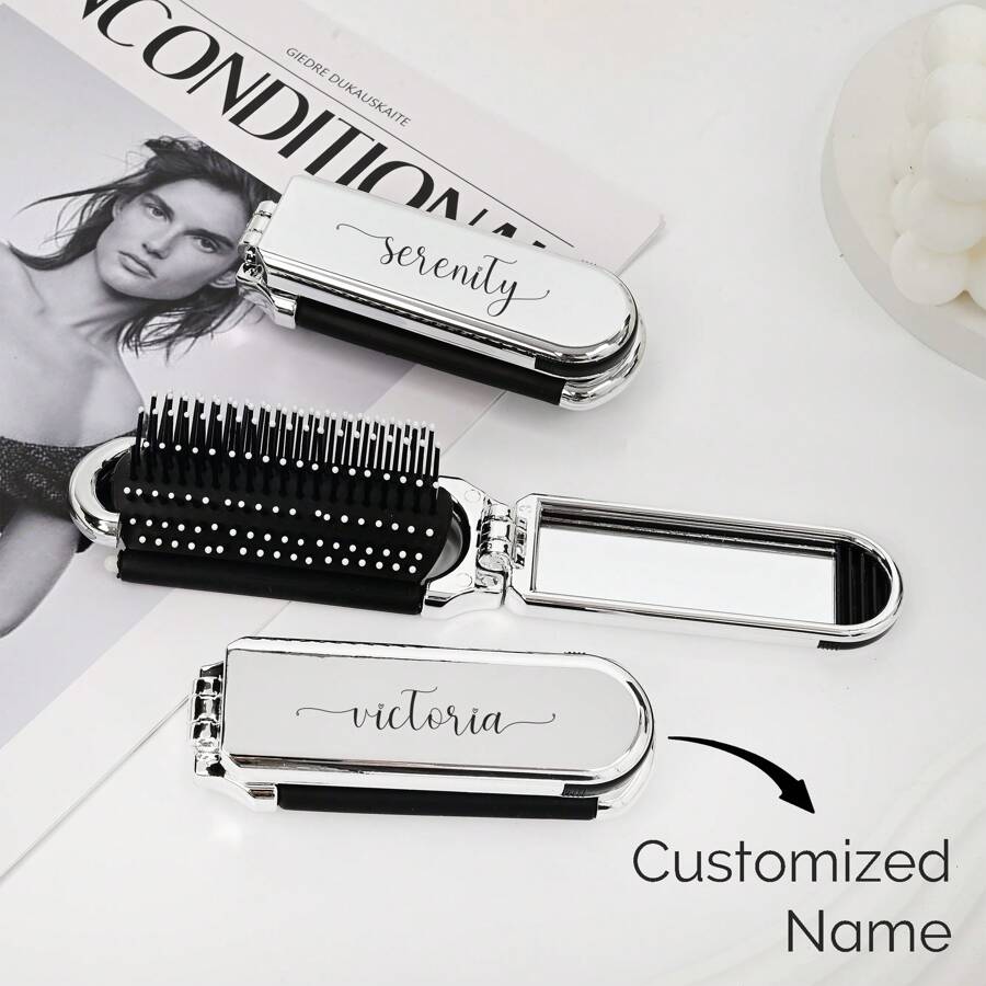 Pente dobrável personalizado, Pente com almofada de ar personalizada, Pente dobrável com nome personalizado, Pente gravado a laser, Mini pente dobrável, Portátil, Espelho feminino, Almofada de ar embutida, Pente compacto com almofada de ar para massagem, Pente dobrável, Pente dobrável, Pente dobrável feminino, Pente dobrável de bolso, Pente portátil, Pente com tampa articulada, Pente feminino para viagem, Conjunto de pentes para viagem, Pente com almofada de ar, Beleza e saúde, Moda outono, Lembrancinha de casamento perfeita