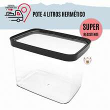 Pote Hermético Cozinha  4 Litros Pote Hermetico 4000ml Porta Mantimentos para grãos arroz ração Resistente