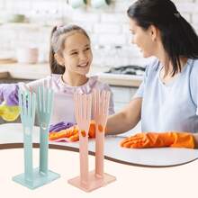 1 pieza Soporte para guantes de cocina, Estante de secado de guantes, Escurridor de plástico para guantes de goma, Colgador de guantes, Estante para fregadero, Organizador de bolsas de alimentos, Regalo del Día de la Madre, en color rosa y azul