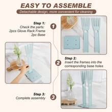 1 pieza Soporte para guantes de cocina, Estante de secado de guantes, Escurridor de plástico para guantes de goma, Colgador de guantes, Estante para fregadero, Organizador de bolsas de alimentos, Regalo del Día de la Madre, en color rosa y azul