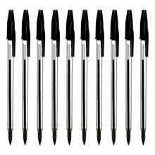 50Pcs/Box Black Ink Biro Ballpoint,Simple Classic Black Ballpoint Pens,Medium Tip For Fluent, Smooth Writing - Professional Quality Pens For Home, Office, And School Use - Black - View 1