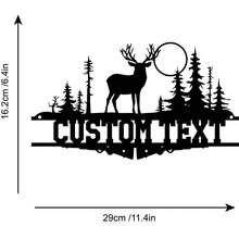 1 件定制厨房金属标牌、厨房标牌鹿地址标牌、厨房墙壁艺术、厨房装饰、个性化室内厨房标牌名称、厨房墙壁挂件