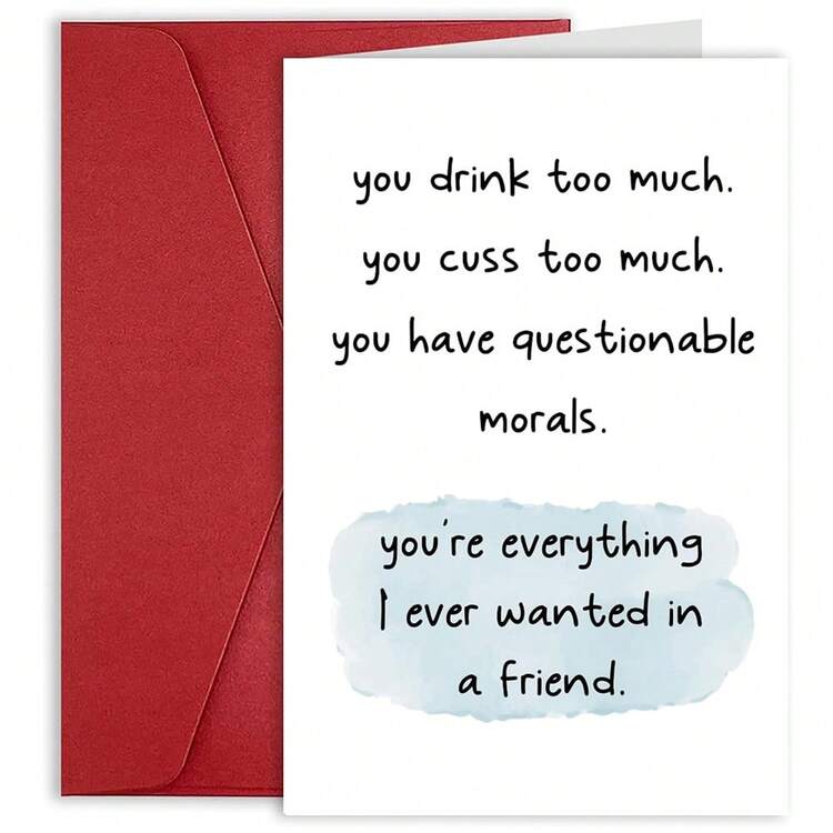 1PC, Funny Birthday Card For Friend, Best Friend Birthday Card For Women Men, Happy Birthday Card For BBF, Humorous Friendship Greeting Card, You're Everything I Ever Wanted In A Friend - one-size - View 10