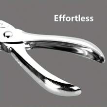 Metal Hole Punch Tool, 6mm Hole Size, Punches Up To 8 Sheets At A Time - White - View 6