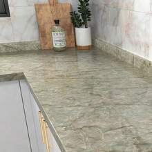 Green Marble Self-Adhesive Vinyl Wallpaper - Waterproof, Removable, Peel And Stick Decor For Living Room, Kitchen, Bedroom, Dormitory, And Furniture Refurbishment - Easy Installation, Random Pattern Match, And Aesthetic Design