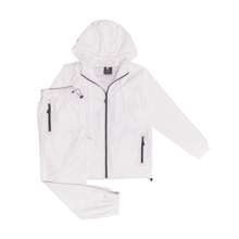 Men's 2-Piece Light Tracksuit Windbreaker Set Jogger Sauna GYM Set With Mesh Lining - 白色 - 查看 1