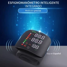 Monitor de presión arterial de muñeca con pantalla LCD de voz en color negro recargable - Negro - Ver 4