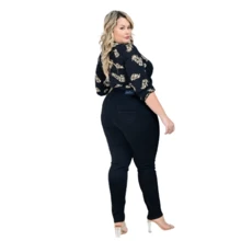 Kit 2 Women's Plus Size High Waist Pants With Lycra - 0498-0425 - 查看 7