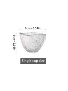 1件/2件（杯+碟）日式糖水碗、可爱少女鸟巢酸奶碗、高档玻璃碗盘套装、甜品碗 - 無色 - 查看 13