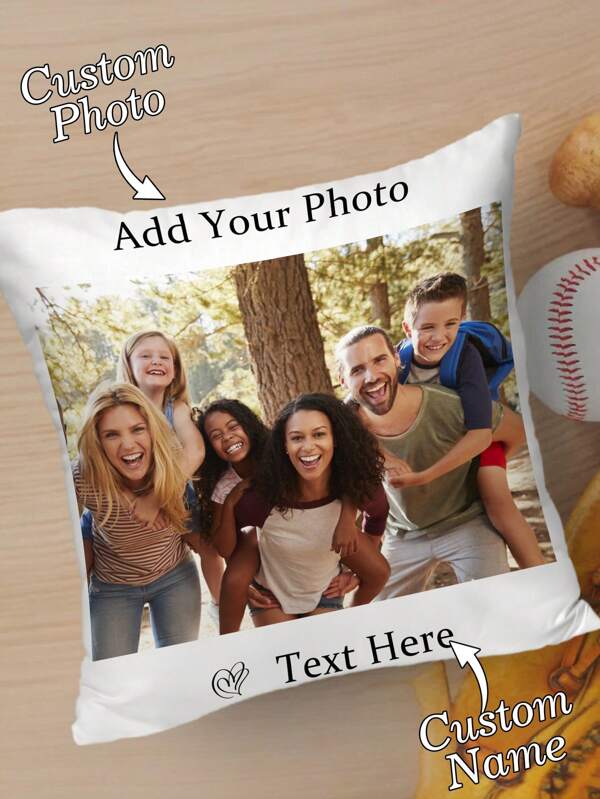 1pc Customizable Portrait Photo, Name Text Funny DIY Throw Pillow Cover, Family, Kids, Pets, Friends Single-Sided Printed Cushion Cover, Suitable For Living Room, Sofa, Bedroom, Decorative Waist Pillow, All Seasons, No Pillow Insert Soft Custom,Unique,Personalized Ideal Gifts For Him Her,Boyfriend,Girlfriend,Dad,Mom,Family,Friends,Pets For Anniversaries,Comfortable,Elegant,Simple,Custom,Personalized,Unique,Ideal Gifts For Him,Ideal Gifts For Her,Him,Her,Boyfriend,Girlfriend,Dad,Mom,Family,Friends,For Anniversaries,For Mother's Day,For Birthdays,For Valentine's Day,For Graduation,For Father's Day,For Weddings,For Housewarming,Sofa,Bed,Car,Tea Room,Bedroom,Bathroom,Living Room,Dining Room