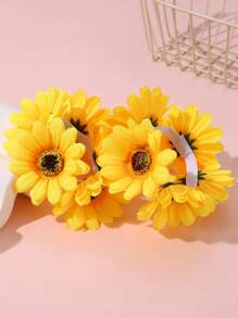 2pcs Daisy Flower Hair Ties For Girls, Daily Decoration - Multicolor - View 12