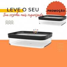 Kit 2 Peças Potes Hermerticos 1100ml Para Frios Presunto Queijo Anti Impacto Medias Porcoes Porta Mantimentos Para Grãos Frutas Cereais Maracarrao
