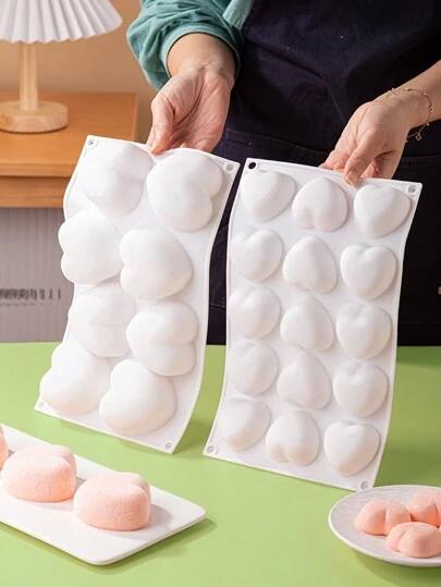 1 st silikon hjärtformad mousseform med 8/15/35 håligheter, handgjord chokladgodisgelédessertform, tårtdekorationsverktyg, hjärtformad silikonbakform för alla hjärtans dag