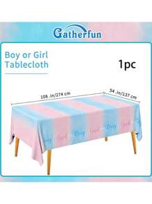1pc Gender Reveal Party Supplies Wegwerptafelkleed Waterdichte Plastic Tafelhoezen Voor Jongen Of Meisje Gender Reveal Party, Babyshower En Verjaardagsfeest Decoraties Babyshower Familie Decoraties Geschenken