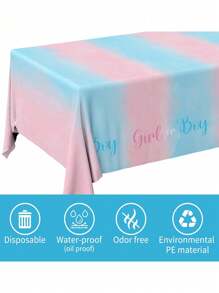 1pc Gender Reveal Party Supplies Wegwerptafelkleed Waterdichte Plastic Tafelhoezen Voor Jongen Of Meisje Gender Reveal Party, Babyshower En Verjaardagsfeest Decoraties Babyshower Familie Decoraties Geschenken