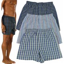 Men's Multi-Pack Of Relaxed Fit Tartan Plaid Classic Boxer Shorts Underwear - 3 件裝基本什錦印花無羈扣門襟 - 查看 1