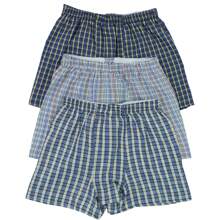 Men's Multi-Pack Of Relaxed Fit Tartan Plaid Classic Boxer Shorts Underwear - 3 件裝基本什錦印花無羈扣門襟 - 查看 6