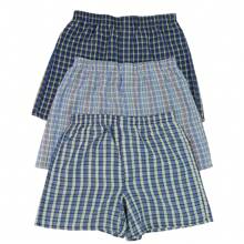 Men's Multi-Pack Of Relaxed Fit Tartan Plaid Classic Boxer Shorts Underwear - 3 件裝基本什錦印花無羈扣門襟 - 查看 5