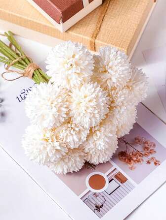10pcs Lifelike Ping Pong Chrysanthemum Decorative Accessories For Kitchen & Bedroom,Fall Decor,Autumn