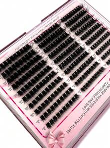 HBZGTLAD 300 pièces/boîte 10 rangées 60+80+100 pièces de faux cils en fourrure de vison synthétique de 0,07 mm, longueurs mixtes de 8 à 16 mm, faux cils volume russe 3D, faux cils individuels, boîte en plastique, bouquets de cils, faux cils individuels - Noir - Voir 5