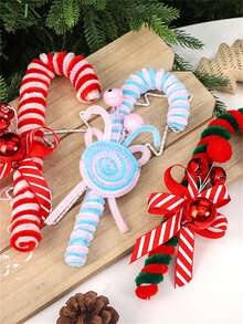 1pc Nordic Style Candy-Color Christmas Candy Cane Decoration - Multicolor - View 2