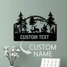 1 件定制厨房金属标牌、厨房标牌鹿地址标牌、厨房墙壁艺术、厨房装饰、个性化室内厨房标牌名称、厨房墙壁挂件