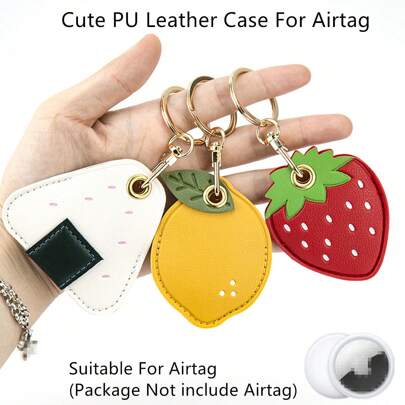 1 件兼容 Airtag 追踪器，可爱 PU 皮革保护套，全球独特设计可爱 PU 保护壳，可爱 PU 保护盒，INS 风格全包裹 PU 保护套，防水、防尘、防指纹、防刮、防摔，360° 全方位保护，配有金属钥匙扣，时尚，携带更方便，多种颜色可选，很棒的礼品