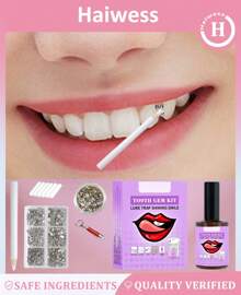 The Original DIY Temporary Tooth Gemz Starter Kit (Crushed Ice)Teeth Gem Kit, DIY Fashionable Crystals Tooth Jewelry Kit, Professional Teeth Gems Kit With Glue.