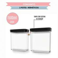 Kit 2 Peças Potes Hermerticos 1100ml Para Frios Presunto Queijo Anti Impacto Medias Porcoes Porta Mantimentos Para Grãos Frutas Cereais Maracarrao