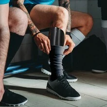 Football Shin Pads/Guards For  Teens & Adults 2 In 1 Football Shin Pad Sleeves With Optimized Insert Pocket Protective Shin Pads For Boys Girls - Black - View 6