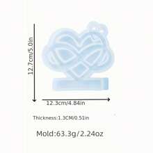 1 件 DIY 心形石膏香薰蜡烛台制作硅胶模具半心形桌面装饰环氧树脂模具汽车扩散器装饰家居装饰节日礼物房屋硅胶模具，条形支架蜡烛底座模具，树脂模具硅胶用于桌面家居装饰，艺术工艺装饰，情人节礼物，周年纪念礼物，节日气氛装饰 - 白色 - 查看 2