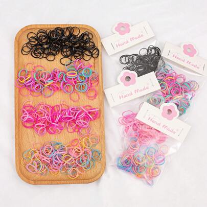 100pcs/Pack Candy Color Pet Scrunchies Hair Accessories Miniature Elastic Hair Ties, Suitable For Cat & Dog Hair Decoration
