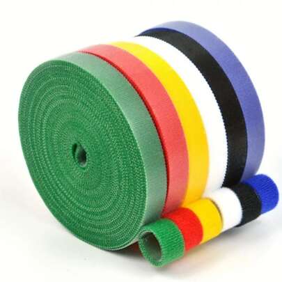6pcs Multicolor Nylon Fastener Straps, Reusable Organizing Belts, Tightening Strap, 3m/Roll