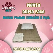 Pet Blanket For Dog Cat Double Sided Soft Sherpa Blanket Warm For Winter And Sherpa Pillow - Beige - View 3