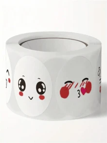 500pcs/Roll Cute & Fun 8 Styles Facial Expression Stickers, Smile Face Stickers, Suitable For Teachers To Reward Students During Back To School Season, Sealing Stickers - Multicolor - View 5