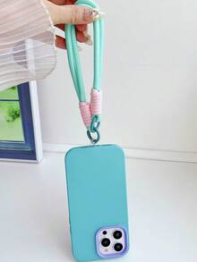 Phone Charm 液体纯色 TPU 三合一手机保护壳,带腕带,兼容 iPhone - 薄荷藍 - 查看 3