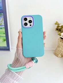 Phone Charm 液体纯色 TPU 三合一手机保护壳,带腕带,兼容 iPhone - 薄荷藍 - 查看 7