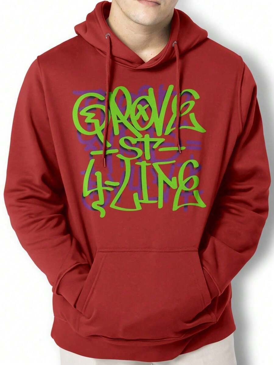 Grove ST Print SA Jacket Sweatshirt Kangaroo GPJ1 - Red - View 1