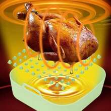 3-7 Quart Air Fryer Silicone Liner, Square Silicone Air Fryer Liner Larger Than Round Liner, Avoid Cleaning Air Fryer (Square - Light Green, Gray, Red, Black) - Multicolor - View 4