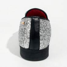UUBARIS Mens Glitter Loafers Dress Slip On Party Wedding Penny Sparkly Shoes - 銀色 - 查看 5